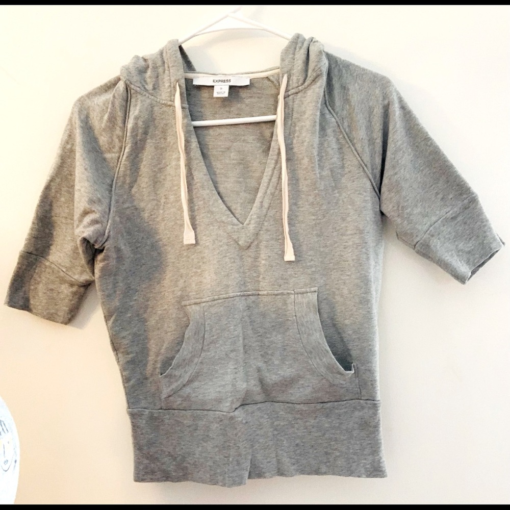 Express Semi Cropped/tapered Hoodie Grey